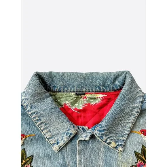 Gucci Blue DIY Custom Embroidered Patch Denim Jacket - Picture 3 of 7